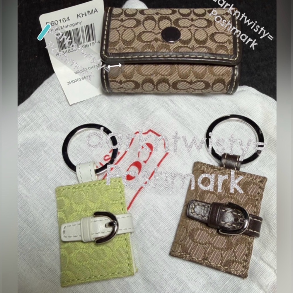 1 BNWT COACH SIGNATURE Contact Case, 2 BNWOT BAG CHARMS PHOTO FRAMES RECEIPT - Picture 8 of 10